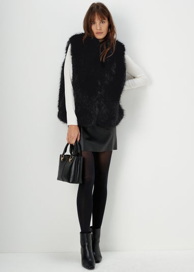 Black Faux Fur Gilet