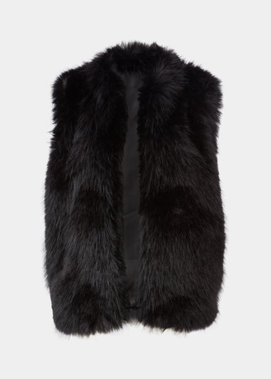 Black Faux Fur Gilet