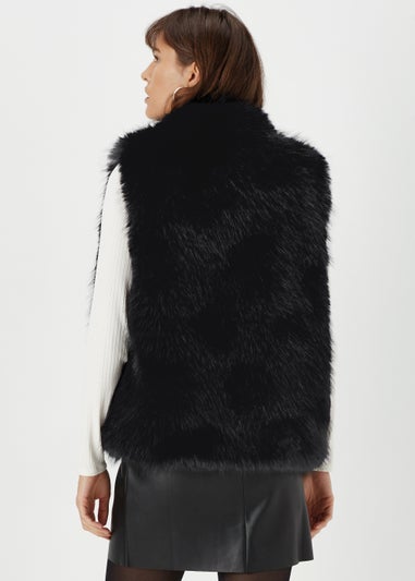 Black Faux Fur Gilet