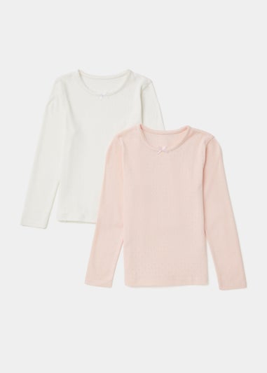 Girls 2 Pack Long Sleeve Thermal Tops (2-13yrs)