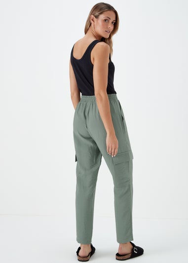 Khaki Tapered Cargo Trousers