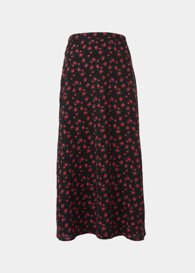 Multicoloured Floral Print Midi Skirt