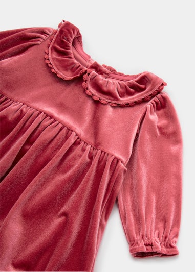 Baby Pink Velour Frill Dress (Newborn-18mths)