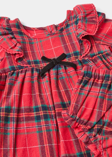 Baby Mini Me Red Tartan Check Dress & Knickers Set (Newborn-18mths)