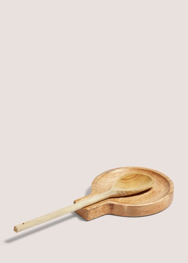 Mango Wood Spoon Rest (19.5cm x 15cm x 2cm)
