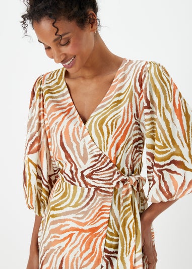 Papaya Petite Multicoloured Zebra Print Wrap Dress