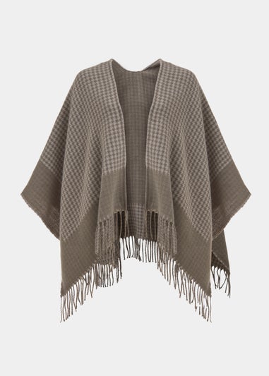 Grey Border Micro Check Shawl