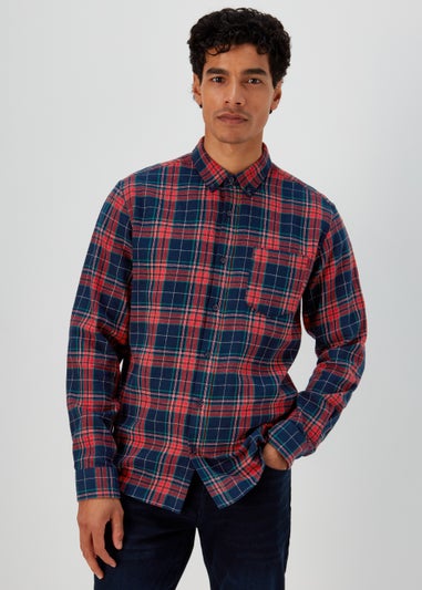 Burgundy Check Long Sleeve Shirt