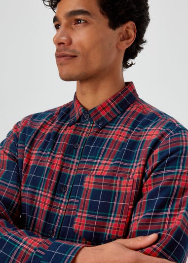 Burgundy Check Long Sleeve Shirt