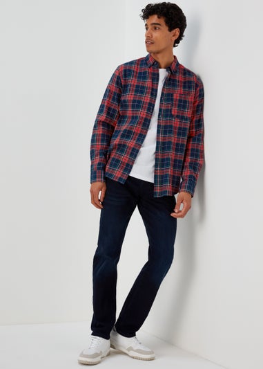 Burgundy Check Long Sleeve Shirt