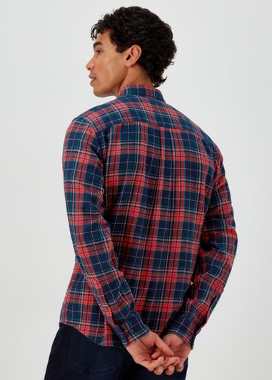 Burgundy Check Long Sleeve Shirt