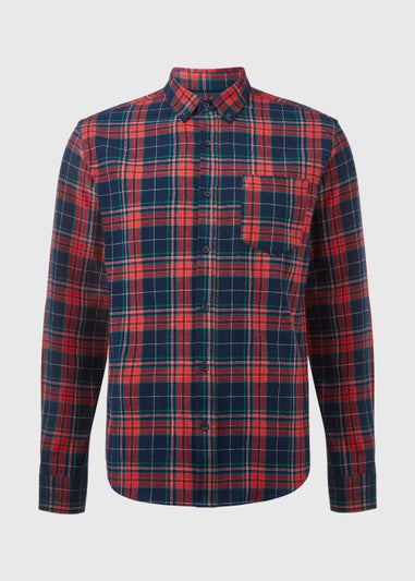 Burgundy Check Long Sleeve Shirt