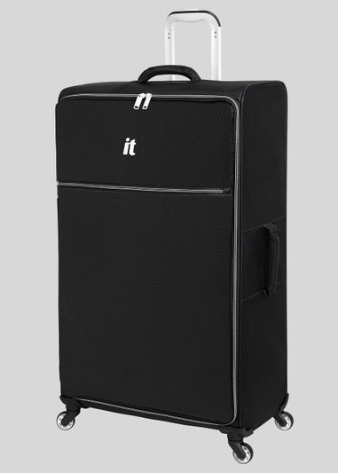 IT Luggage Black Navigator Soft Shell Suitcase