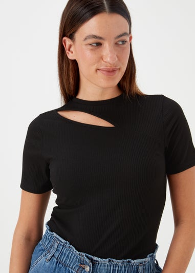 Black Cut Out T-Shirt