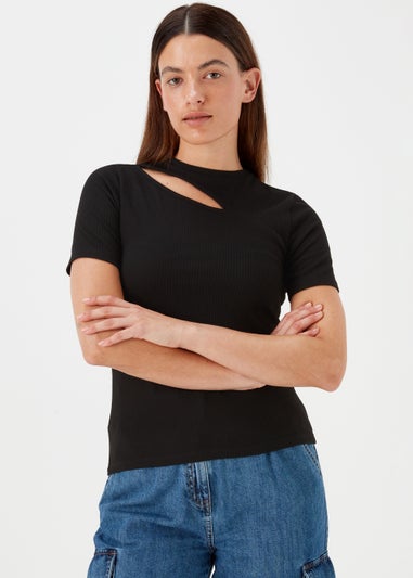 Black Cut Out T-Shirt