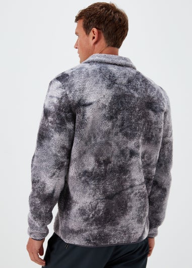 Charcoal Space Print Woven Fleece