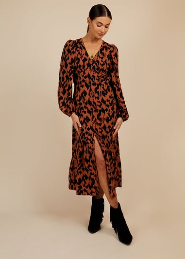 Little Mistress by Vogue Williams Multicoloured Leopard Print Midi Dress