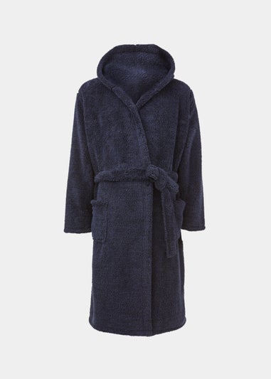 Navy Hooded Dressing Gown