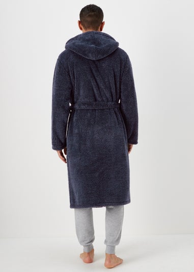 Navy Hooded Dressing Gown