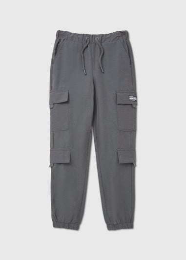 Boys Grey Parachute Trousers (4-13yrs)