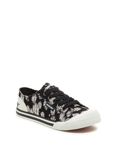 Rocket Dog Jazzin Black Flroal Print Trainers