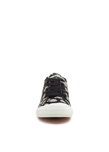 Rocket Dog Jazzin Black Flroal Print Trainers