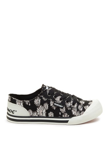 Rocket Dog Jazzin Black Flroal Print Trainers