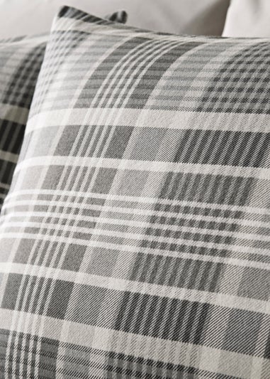 Grey Check Brushed Cotton Duvet Cover