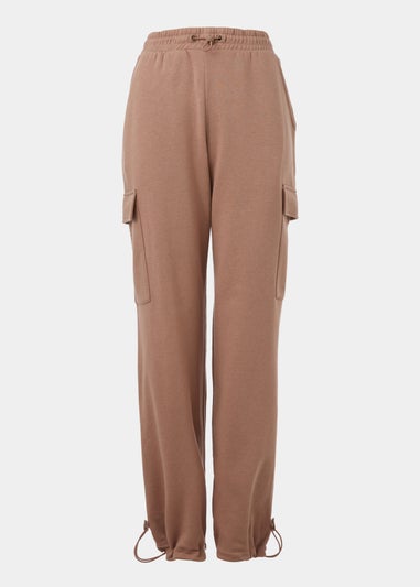 Beige Slouch Utility Joggers