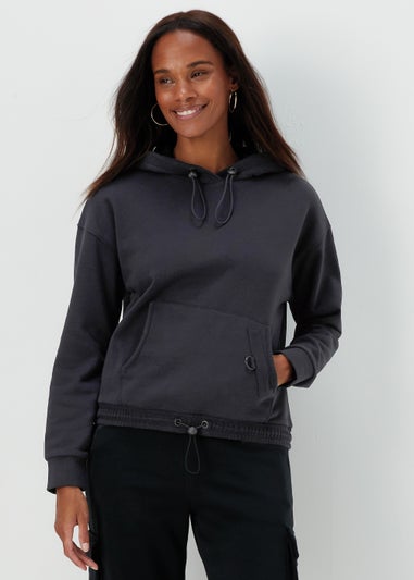 Black Slouch Utility Hoodie