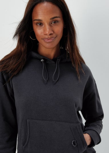 Black Slouch Utility Hoodie