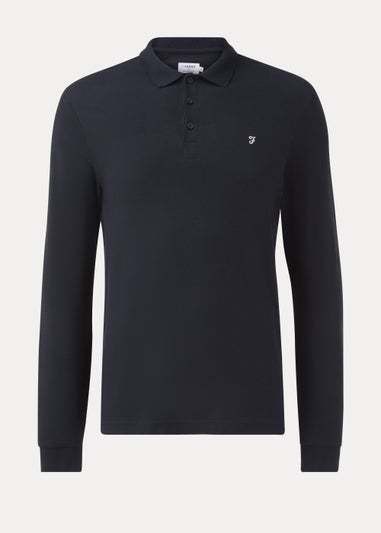 Farah Newcastle Navy Long Sleeve Polo Shirt
