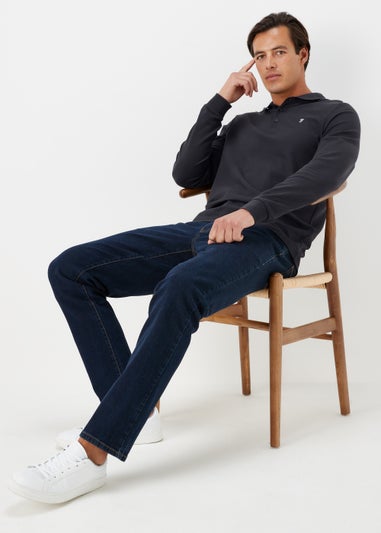 Farah Newcastle Navy Long Sleeve Polo Shirt