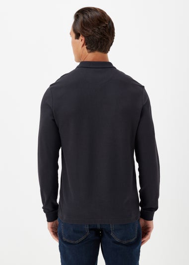 Farah Newcastle Navy Long Sleeve Polo Shirt