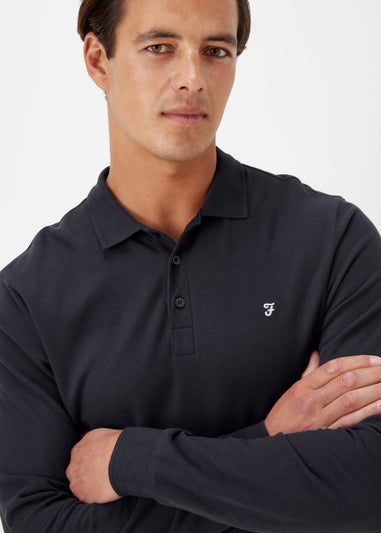 Farah Newcastle Navy Long Sleeve Polo Shirt