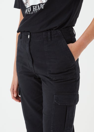 Papaya Petite Black Cargo Trousers