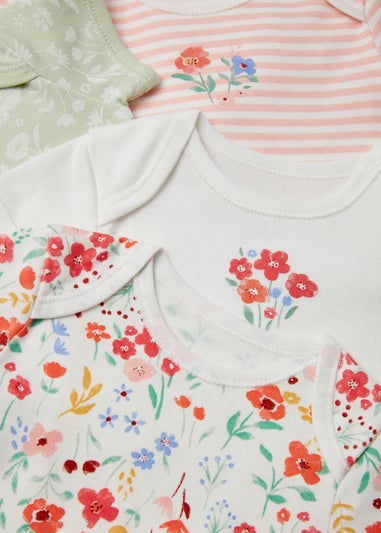 Baby 5 Pack Multicoloured Floral Bodysuits (Newborn-23mths)