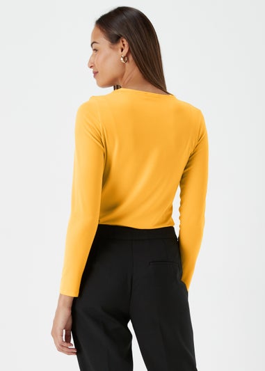 Et Vous Yellow Drape Jersey Top