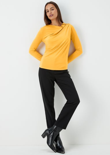 Et Vous Yellow Drape Jersey Top