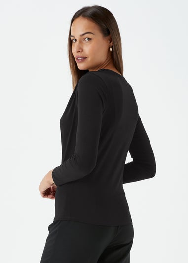Et Vous Black Drape Jersey Top