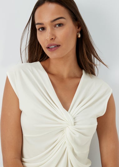Et Vous Ivory Twist Jersey Top