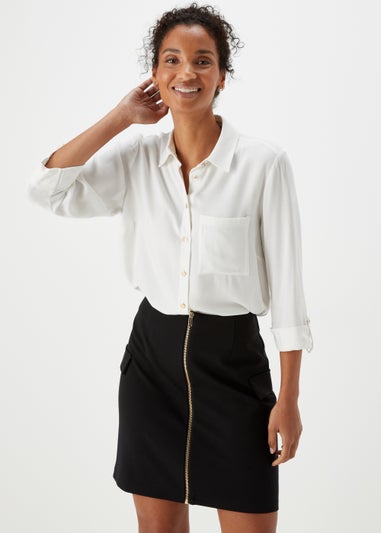 Et Vous Ivory Button Utility Top