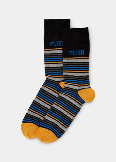 Multicoloured Peter Name Socks