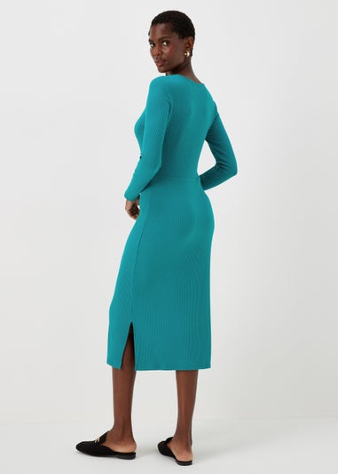 Et Vous Green Ribbed Dress