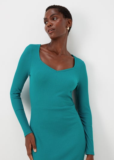 Et Vous Green Ribbed Dress