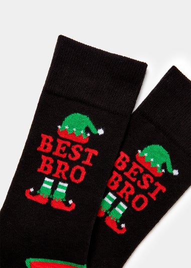 Black Best Brother Christmas Socks