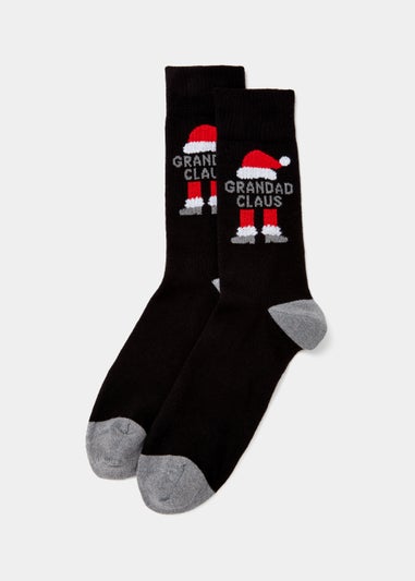 Black Grandad Claus Christmas Socks