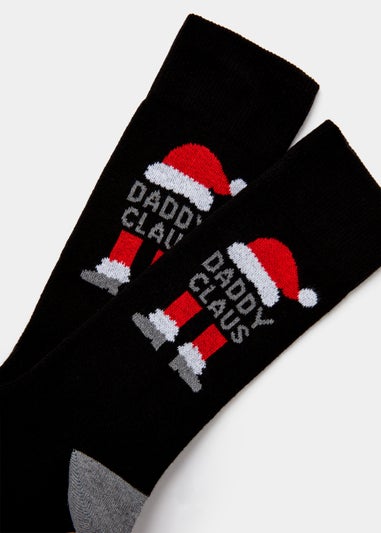 Black Daddy Claus Christmas Socks