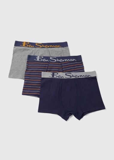 Ben Sherman 3 Pack Grey Stripe Boxers