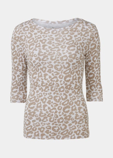 Animal Print 3/4 Sleeve T-Shirt - Matalan